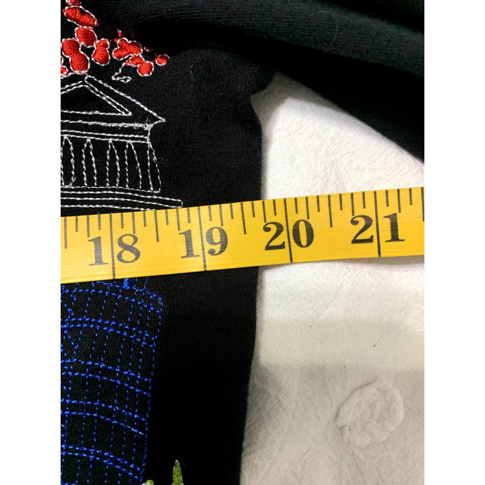 MCX Signature Cardigan Women Medium Button Up Black Embroidered Artsy Vacation - Picture 5 of 11